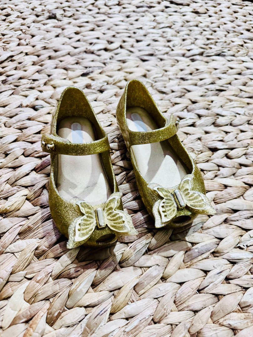 Gold mini cheap melissa shoes