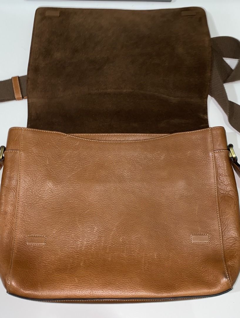 Mulberry Maxwell Large Messenger Bag in Oak Natural Vegetable Tanned Leather
