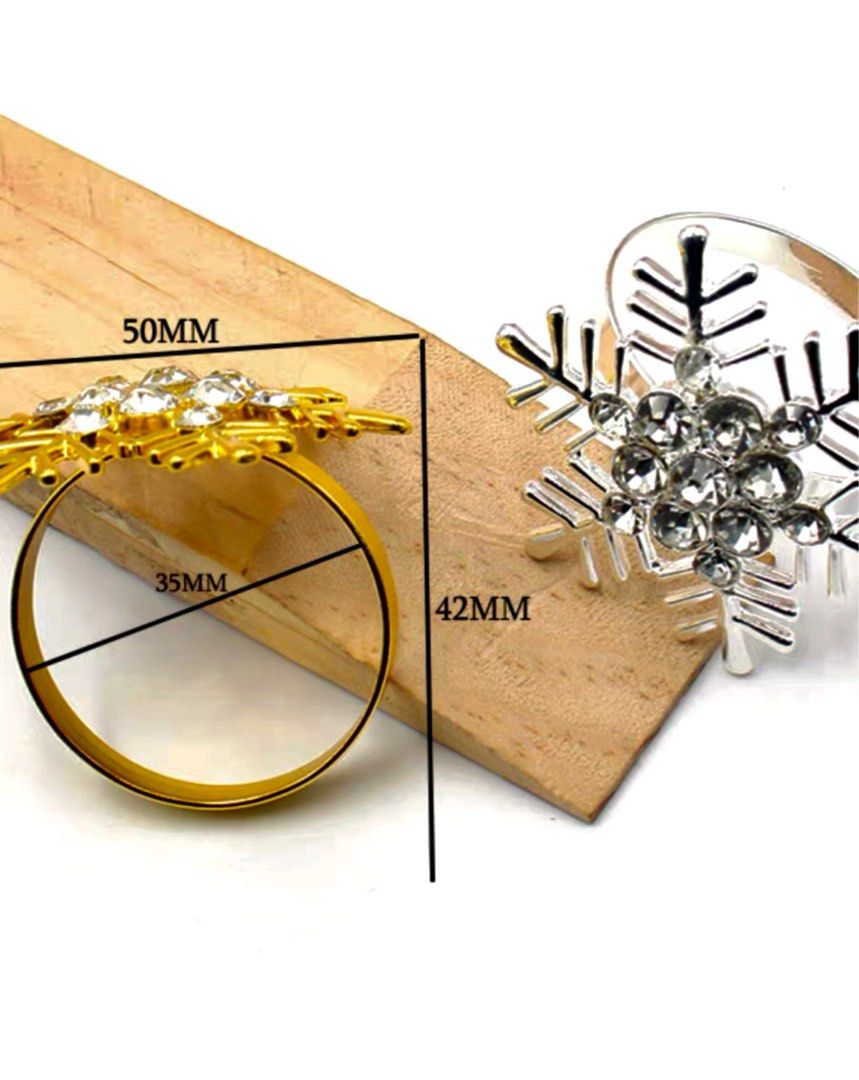 Napkin Ring Gold and Silver Color Furniture Home Living