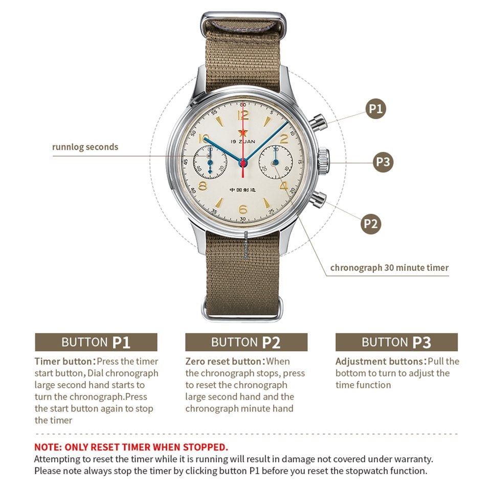 New Year Promotion Seagull 1963 38mm Acrylic Glass Pilot Chronograph Watch 19 Zuan ST19 Movement with Swan Neck
