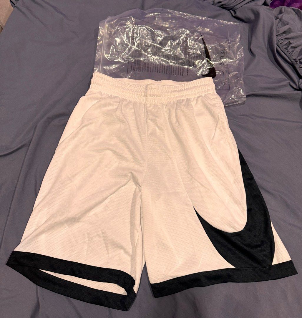 Nike Dri Fit Mens Basketball Shorts White Black Sportswear Casual