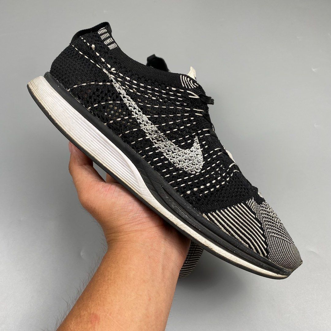 Flyknit racer black white size deals 12