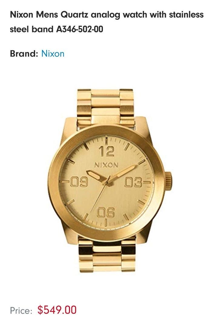 Nixon men's gold watches new arrivals