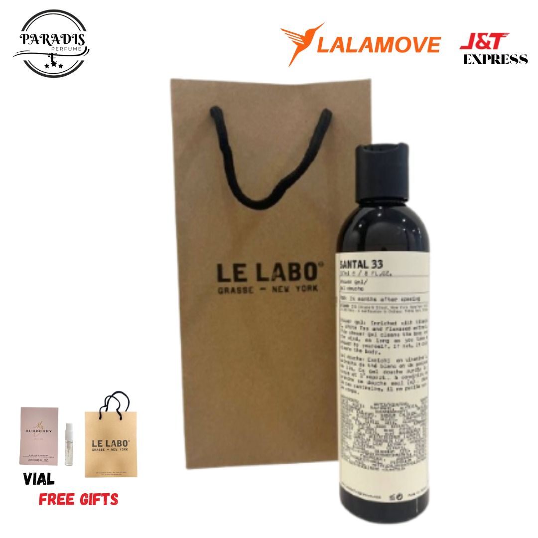 ORIGINAL AUTHENTIC LE LABO SANTAL 33 SHOWER GEL 237ML WPB, Beauty