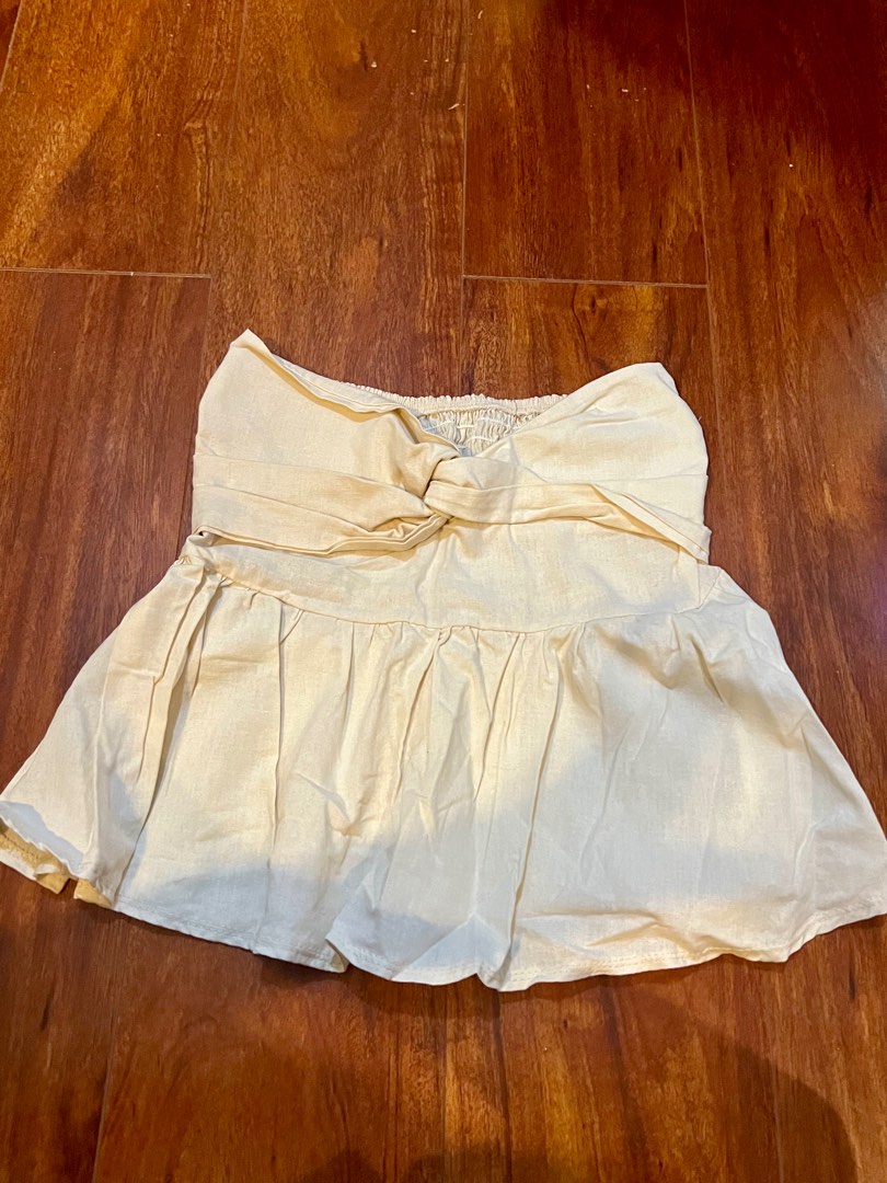 Ruffle Sleeves Peplum Sweetheart Tube Top