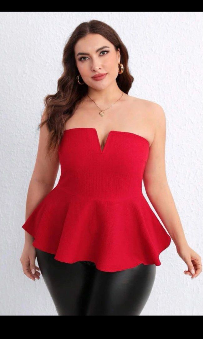 Plus Size Peplum Tube Top sexy Women s Fashion Tops Sleeveless