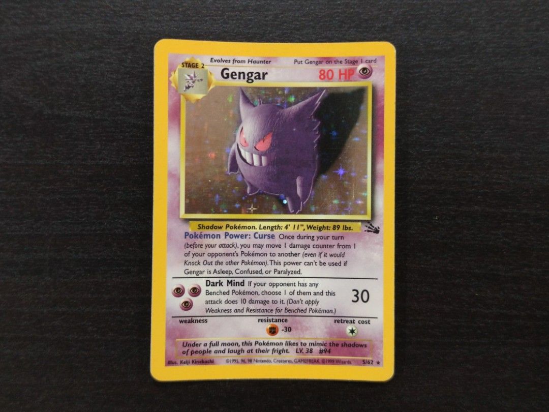 Pokemon Gengar 5/62 Fossil Holo Rare, Hobbies & Toys, Toys & Games on Carousell Pokemon Gengar 5/62 Fossil Holo Rare, Hobbies & Toys, Toys & Games on Carousell