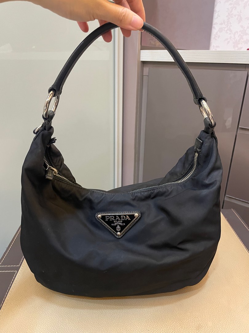 Prada Tessuto Hobo Bag, Luxury, Bags & Wallets on Carousell