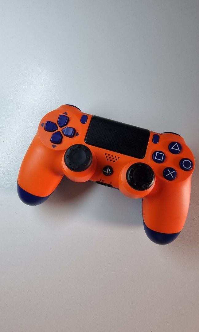 Black and store orange ps4 controller