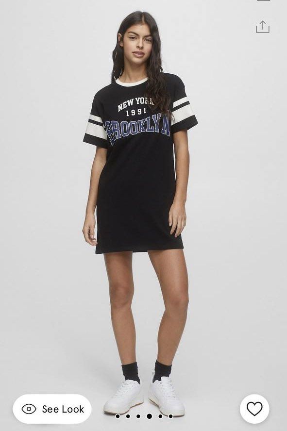 Pull Bear Varsity T Shirt Dress