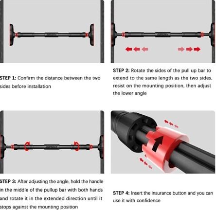 PULLUP BAR FREE SHIPPING NO SCREWS DRILLING Sports Equipment