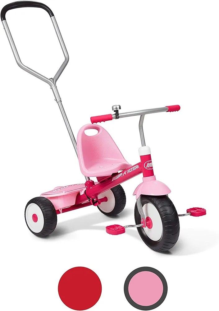 Radio Flyer Deluxe Steer Stroll Trike Kids and Toddler Tricycle Pink Kids Bike Ages 2 5 Years Hobbies Toys Toys Games on Carousell
