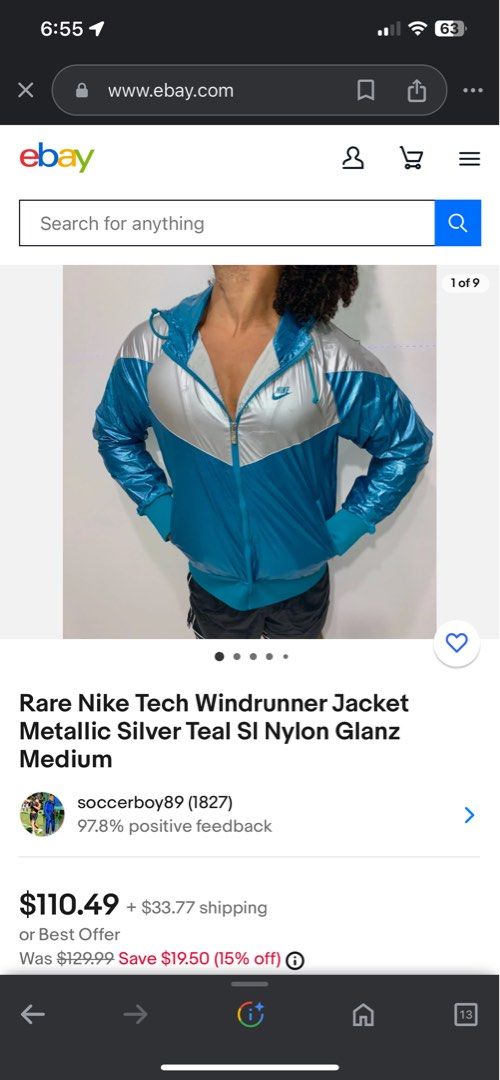 Rare Nike Windrunner Jacket Windbreaker Nylon Glanz Gray White