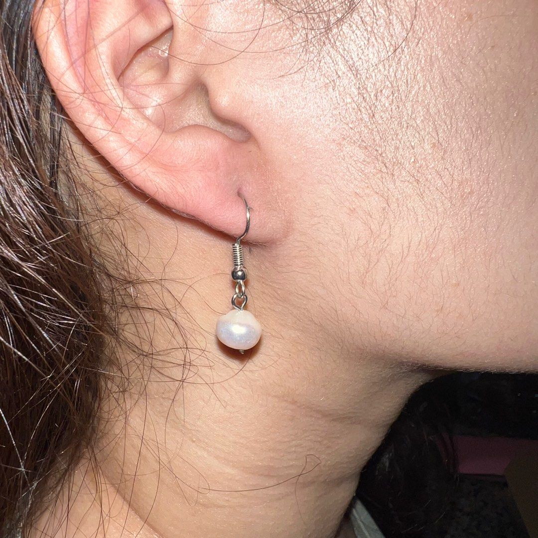 Hand made Isla real pearl sea hoop earrings-bdsngoinhaviet.com.vn