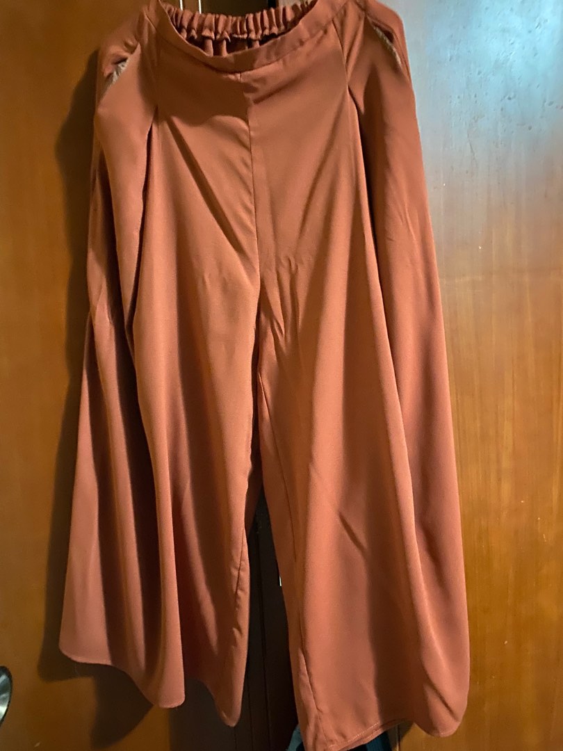 Retrogirl Rust Pants wide leg full length, Women's Fashion, Bottoms ...
