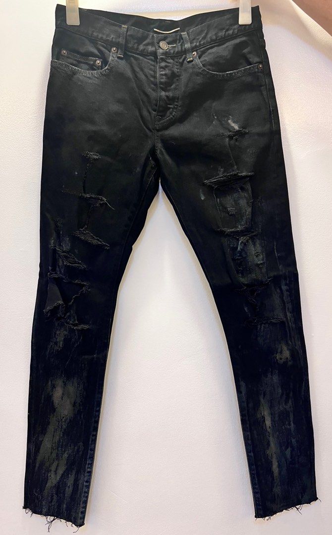 Sain Laurent Paris Distressed Jeans Men s Fashion Bottoms Jeans on Carousell