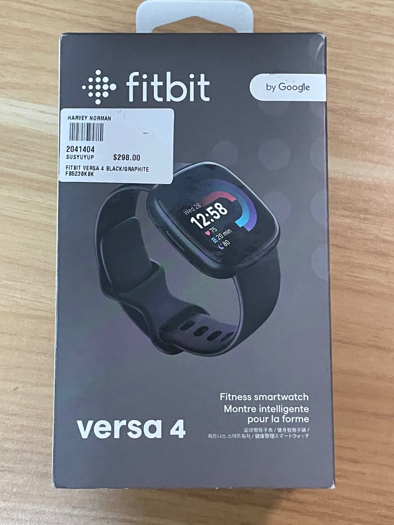 Fitbit Versa 4 Fitness Smartwatch - Black/Graphite Aluminum 