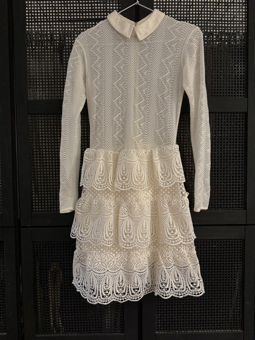 white high low dress WEDTREND Women Wedding With Lace V Neck A Line Obey Dark Alley - Size:Custom Made(Leave note about custom measurements) gathered dress