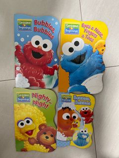 Sesame Street Board Books Set Toddlers Babies Bundle ~ Pack of 12 Chunky My First Library Board Book Block with Stickers (Elmo Books for Infants)