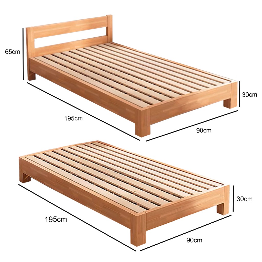SJODIN Bed Frame (OnSite Installation) Single Size/ Wood bed frame