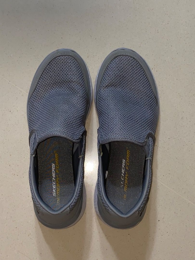 Mens gray skechers outlet