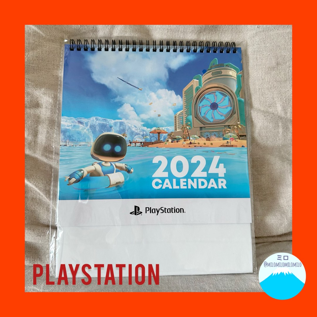 ⭐️Sony PlayStation 2024 Calendar 月曆 (有OUT OF OFFICE message) 只有一本, 興趣及