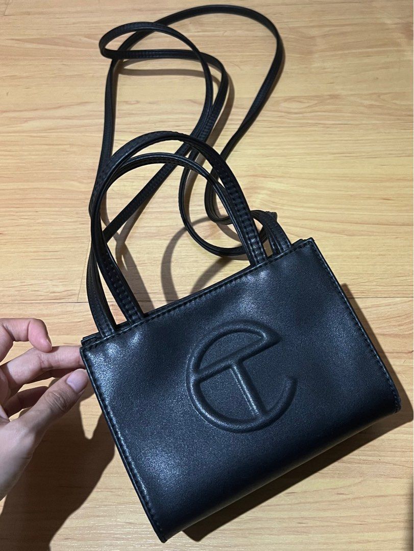 Telfar Black Small Shopping Bag Women s Fashion Bags Wallets Cross body Bags on Carousell