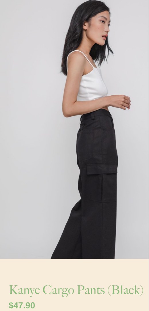 The Tinsel Rack Kanye Cargo Pants (Black), Women's Fashion, Bottoms