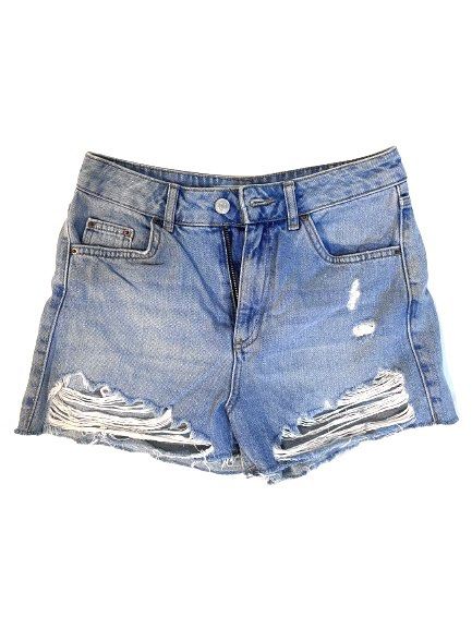 Women's Side Split Distressed Denim Mom Shorts | Boohoo UK