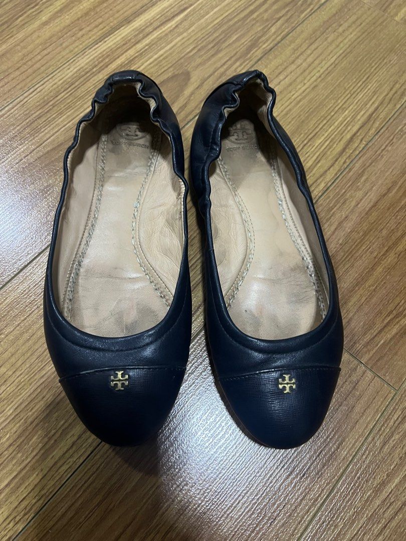 navy tory burch flats