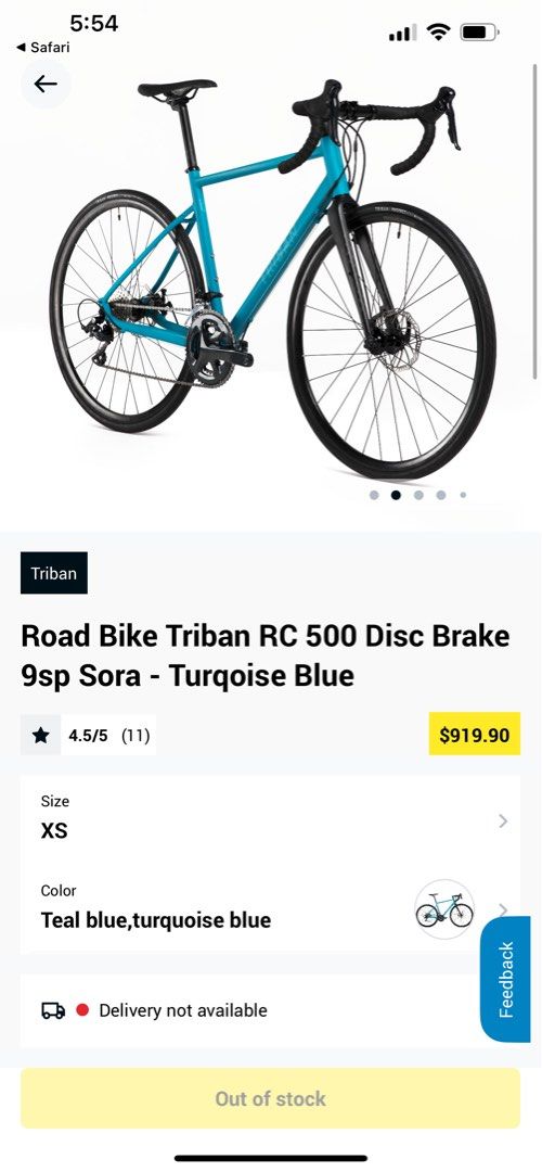 Triban RC 500 road bike size Large
