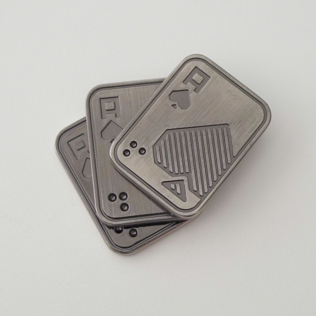 TRIPLE Aces Poker Fidget Slider EDC Everyday Carry Metal Haptic