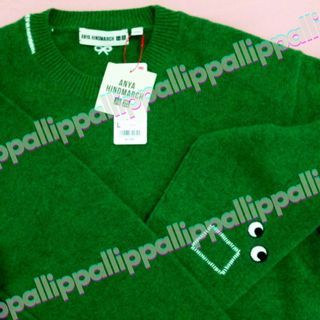 UNIQLO x ANYA HINDMARCH [ Green ] Premium Lambswool Crew Neck Sweater