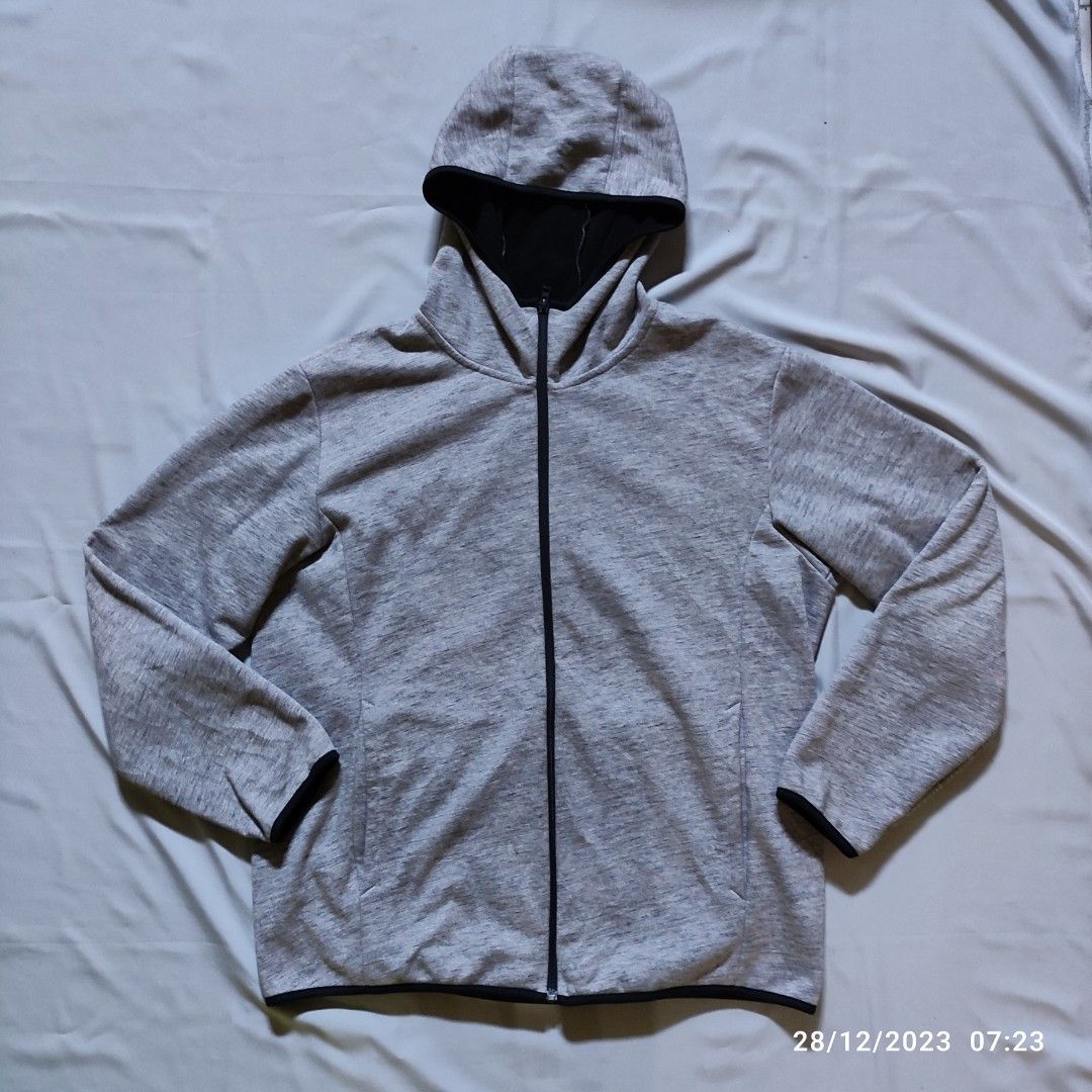 UNIQLO ZIP HOODIE POLAR FLEECE GREY ORIGINAL SIZE XL