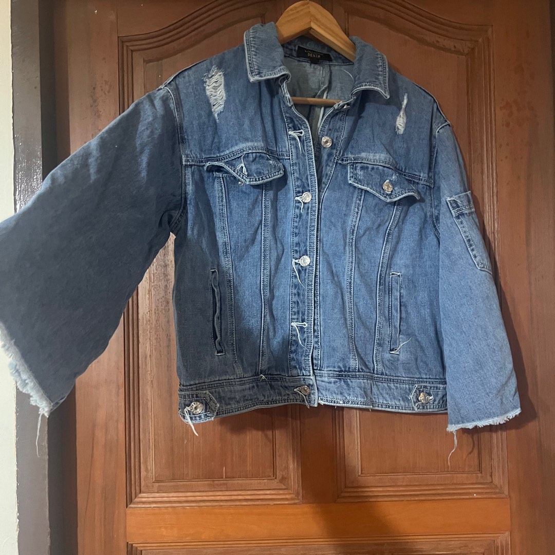 Flare sleeve denim jacket hotsell