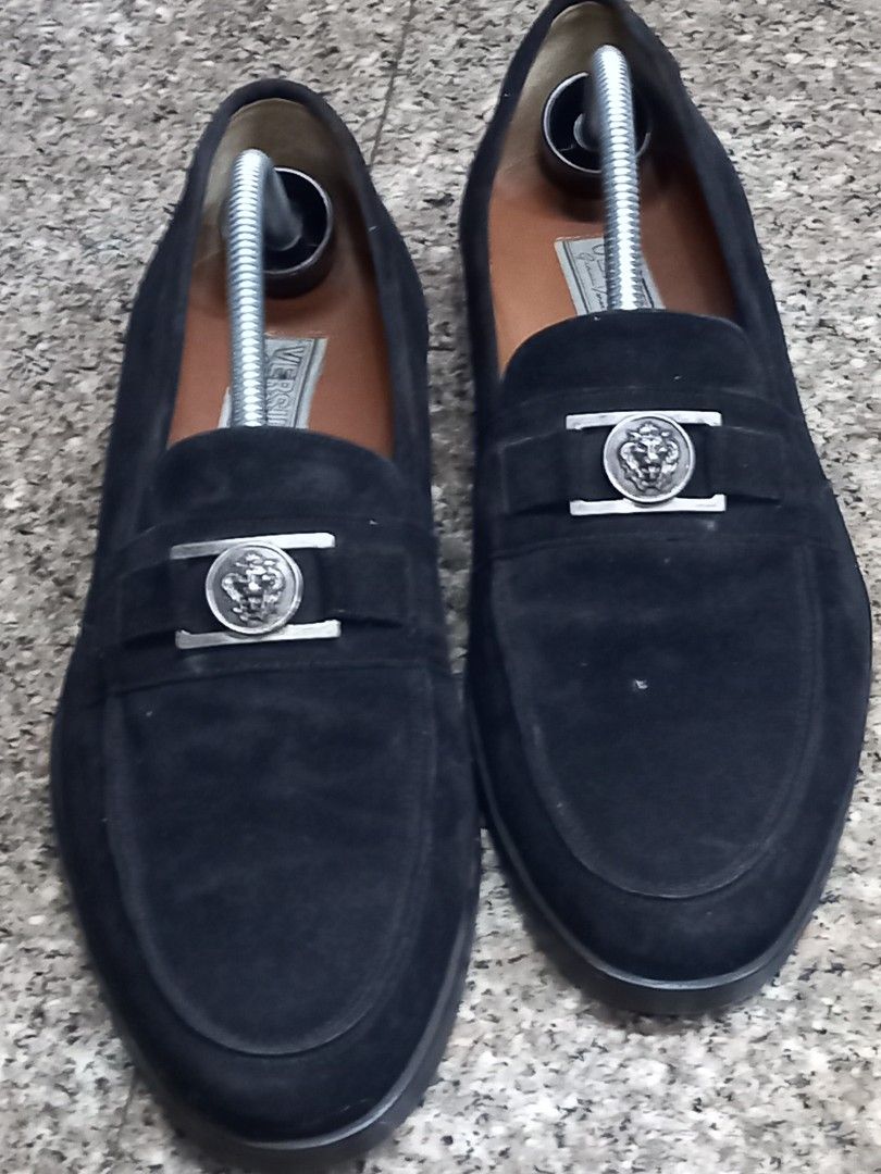 Versus Gianni Versace black suede shoes Men s Fashion Footwear