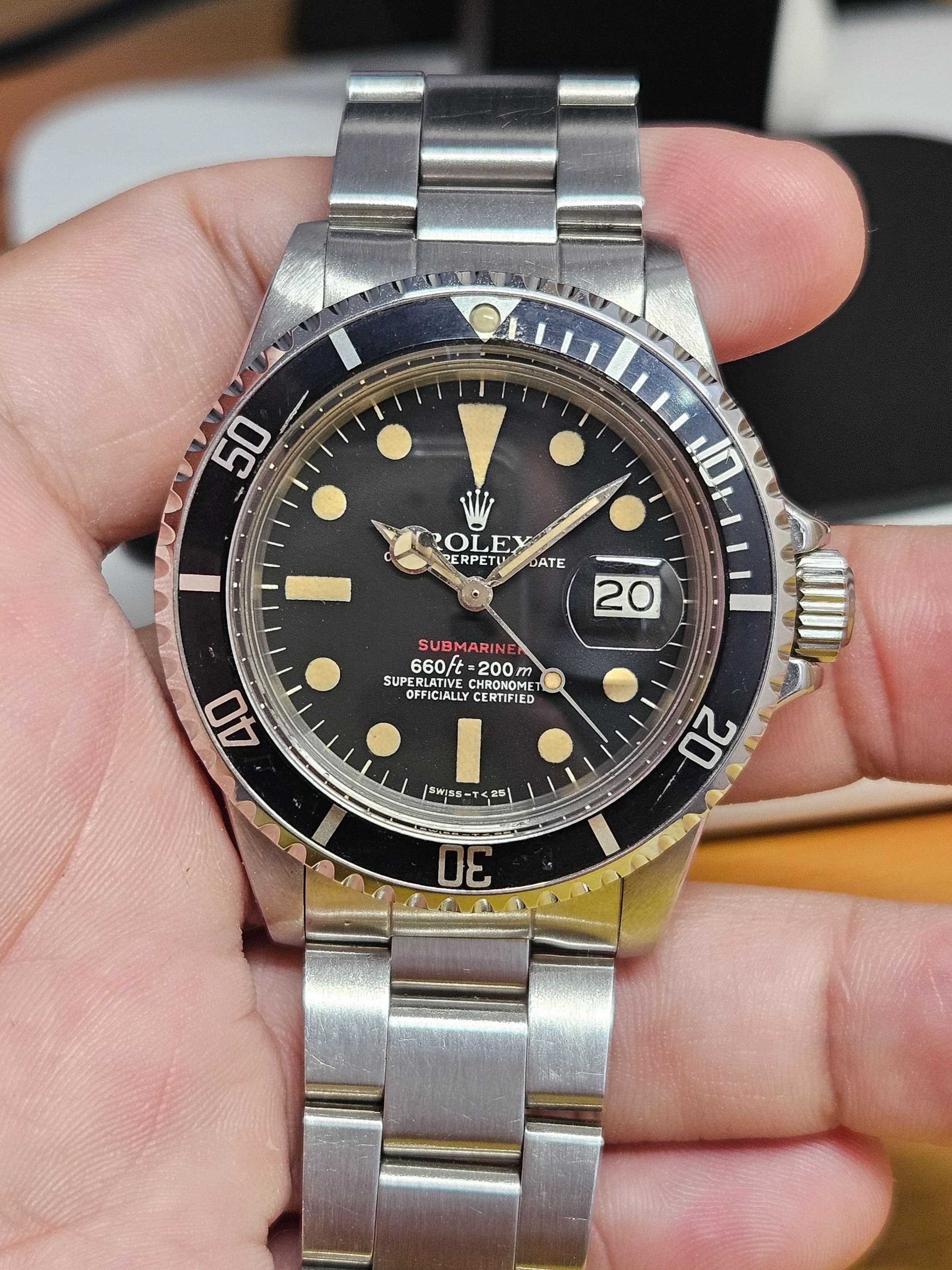 Vintage 1972 Rolex Red Submariner 1680 with MKIV Dial Luxury