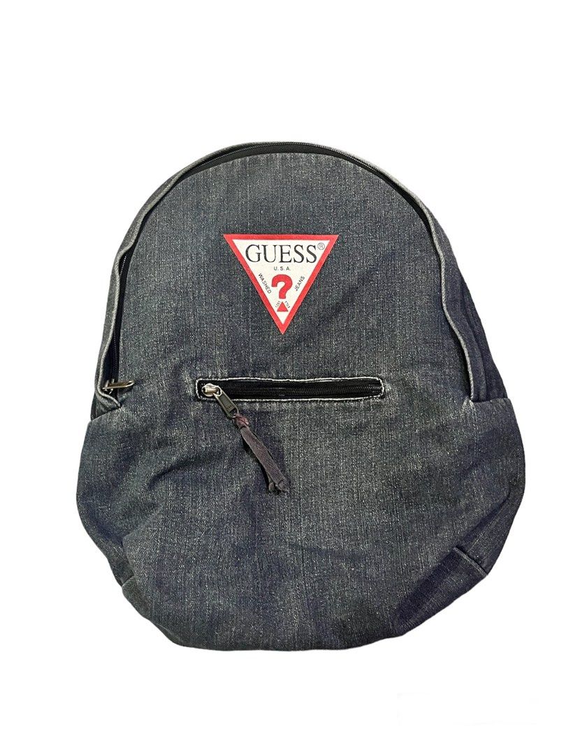 Vintage Guess Washed Denim Backpack Slightly Negotiable Women s Fashion Bags Wallets Backpacks on Carousell