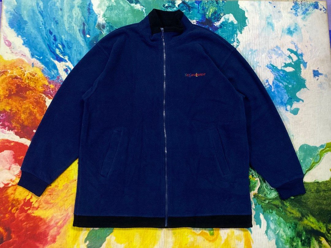 Vintage YSL big logo Fleece Jacket