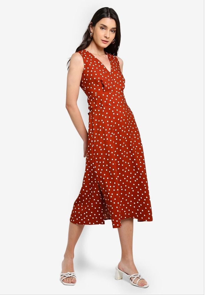 WAREHOUSE Polka Dot Red Dress Women s Fashion Dresses Sets