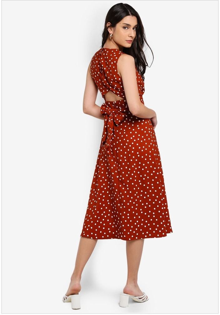 Warehouse red polka dot dress top