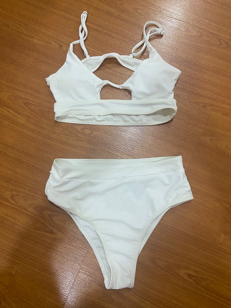 White Peek A Boo Bikini Womens Fashion Swimwear Bikinis And Swimsuits On Carousell 