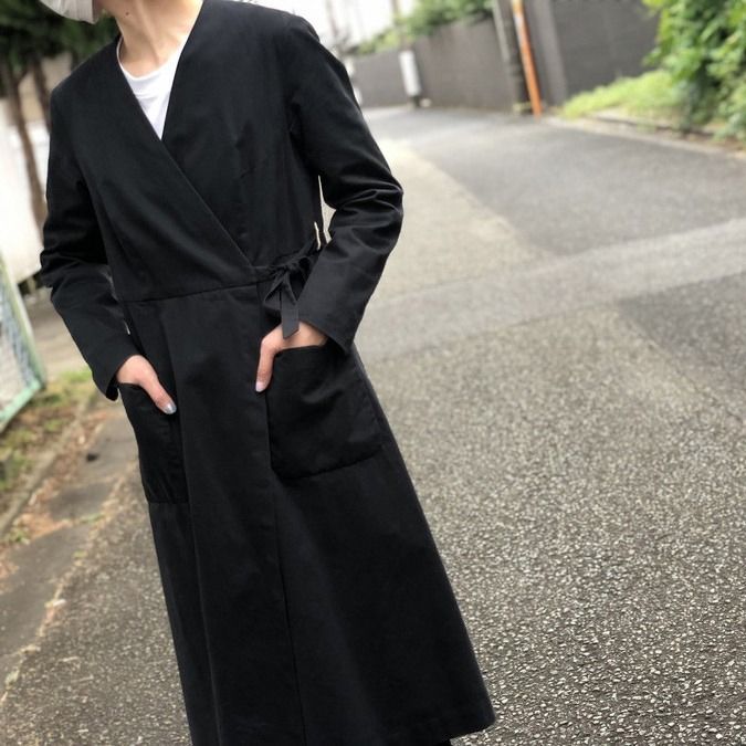 [YAECA WRITE] Women Work Cache-Coeur Coat (Black) 綁帶工作大衣
