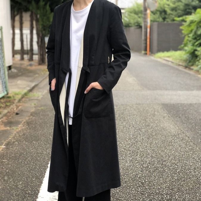 [YAECA WRITE] Women Work Cache-Coeur Coat (Black) 綁帶工作大衣