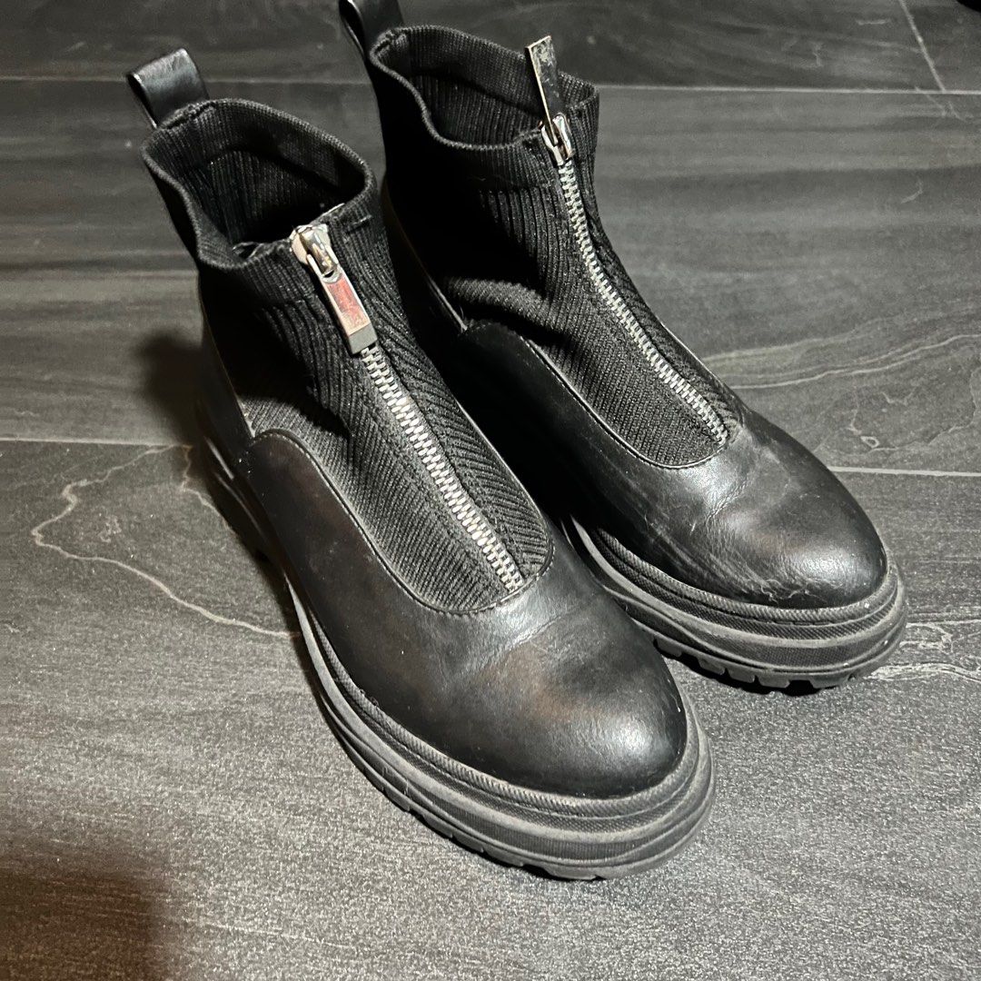 Front zip boots zara discount
