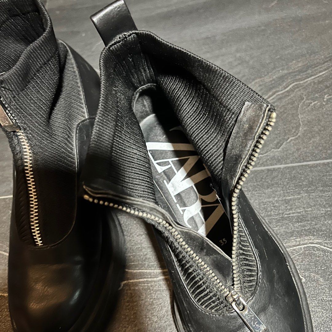 Zara front zip boots on sale
