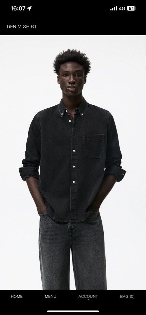 Mens dark cheap denim shirt