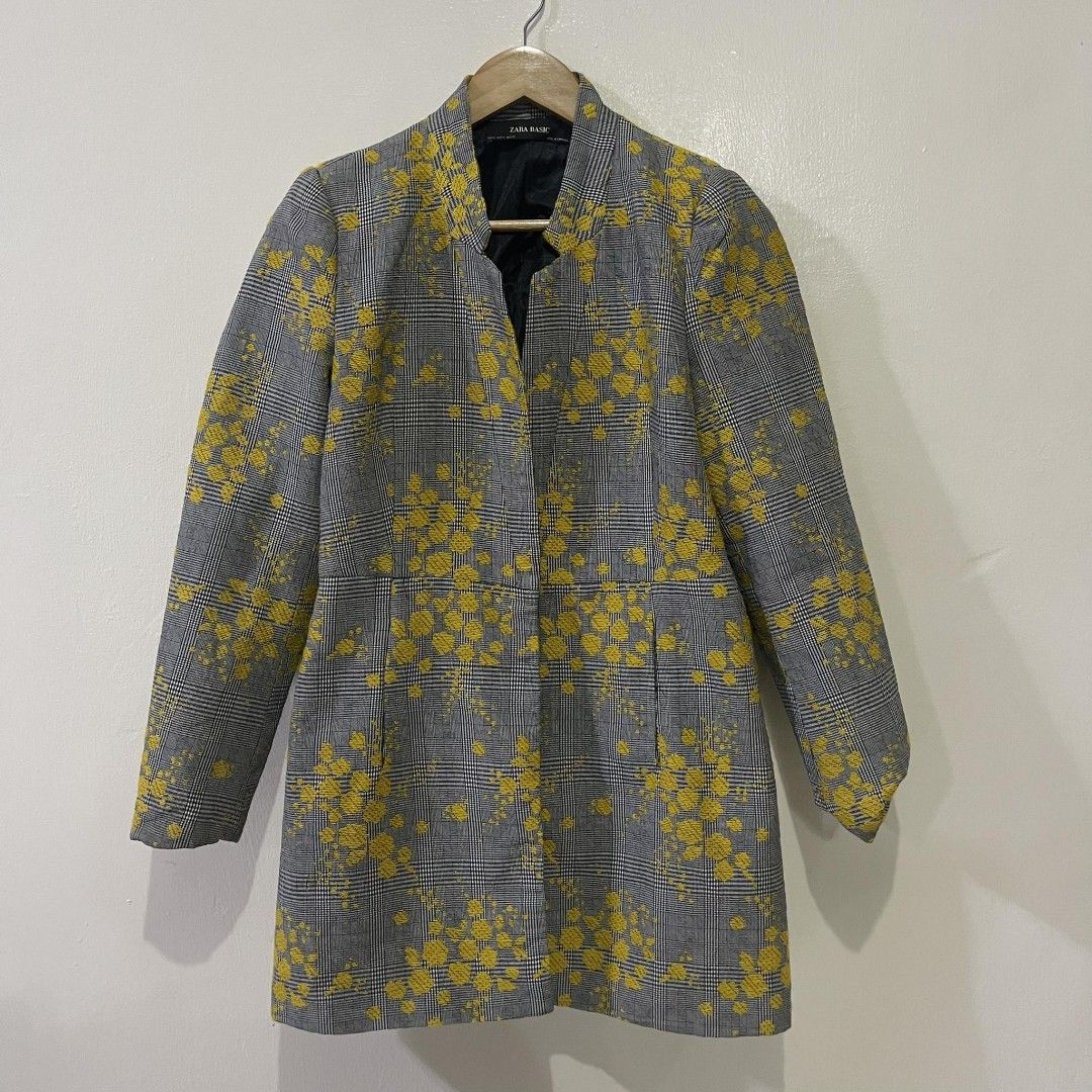 Floral top coat zara