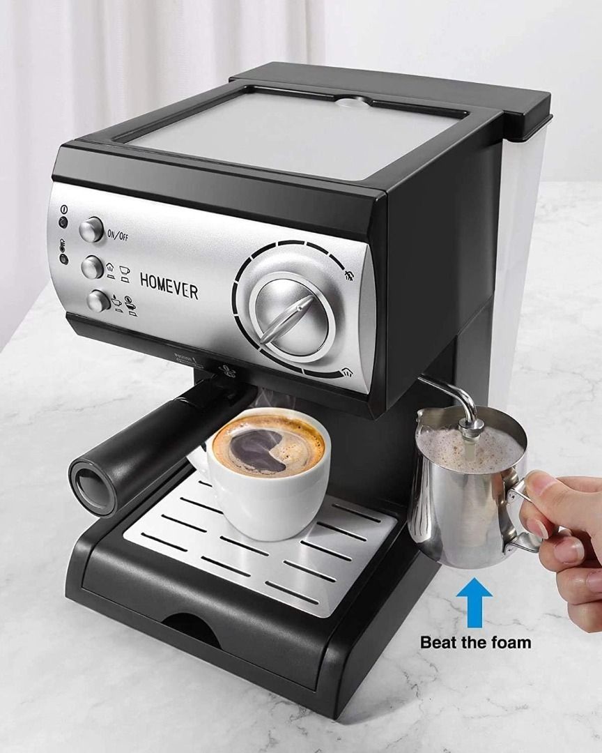 0142 Homever Espresso coffee machine with milk steamer