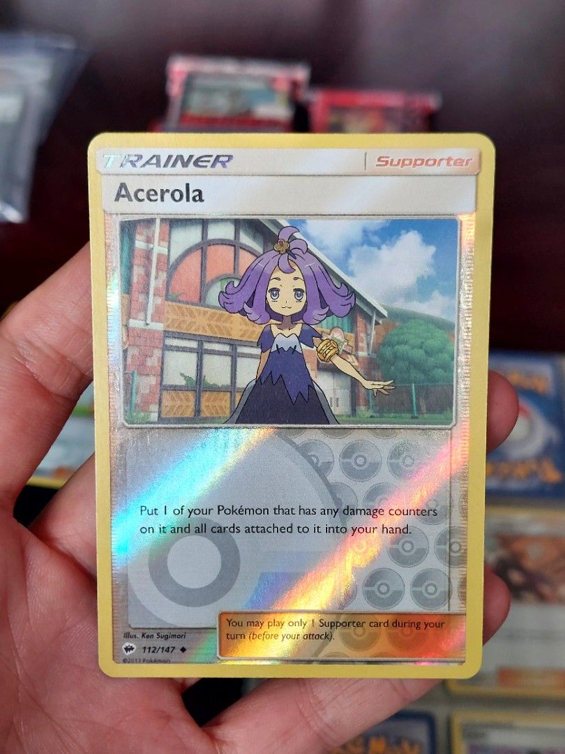 2017 Pokemon TCG Sun And Moon Burning Shadows Acerola Reverse Holo Trainer  Card, Hobbies & Toys, Toys & Games on Carousell